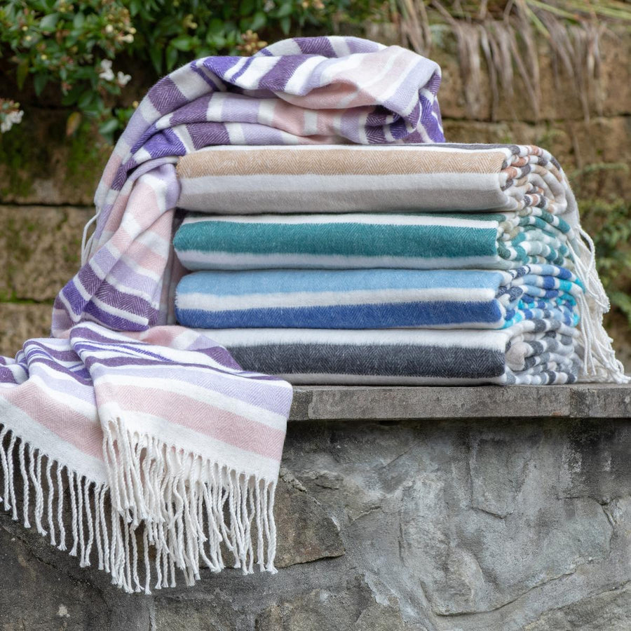 Babele Stripe Throw – Coperta in Cotone Riciclato a Righe Colorate - Sofia Toscano