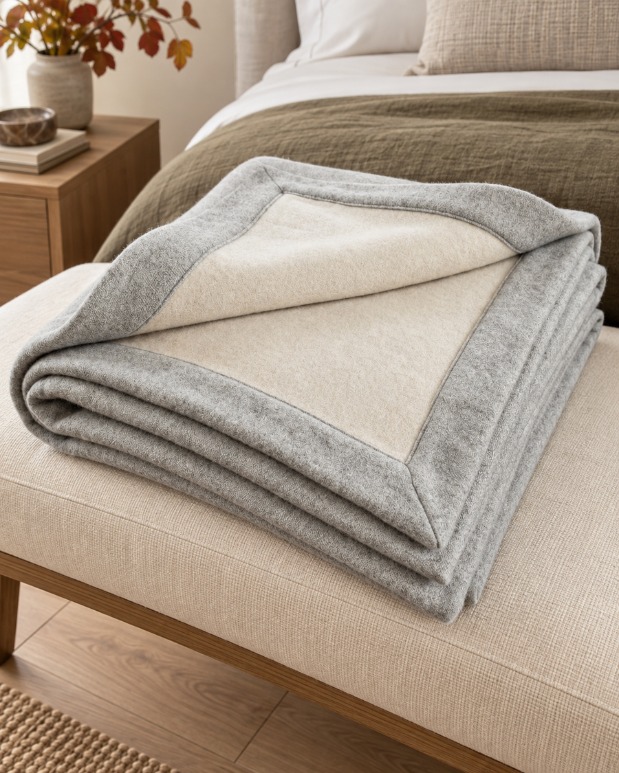 cormano-blanket Perla - folded or draped textile in a contemporary interior