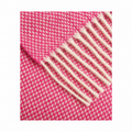 Dream throw Fuxia, recycled wool and cashmere checker weave detail